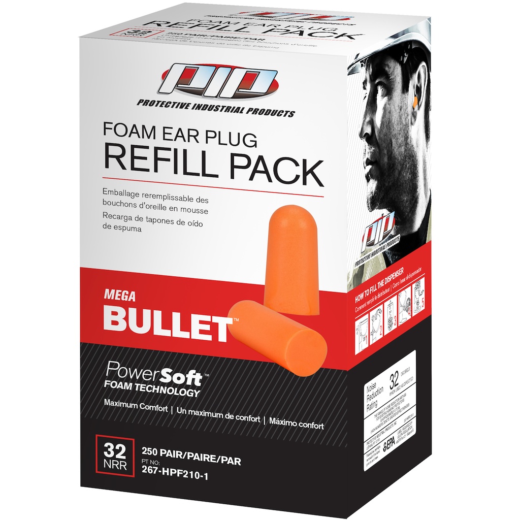 boite 200 Bouchons oreille mega bullet PIP 267-HPF210-1 38DB