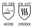 16-323 G-Tek polykor gants  4X31B  et X1XXX (chaleur contact)