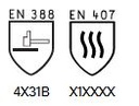 16-323 G-Tek polykor gants  4X31B  et X1XXX (chaleur contact)