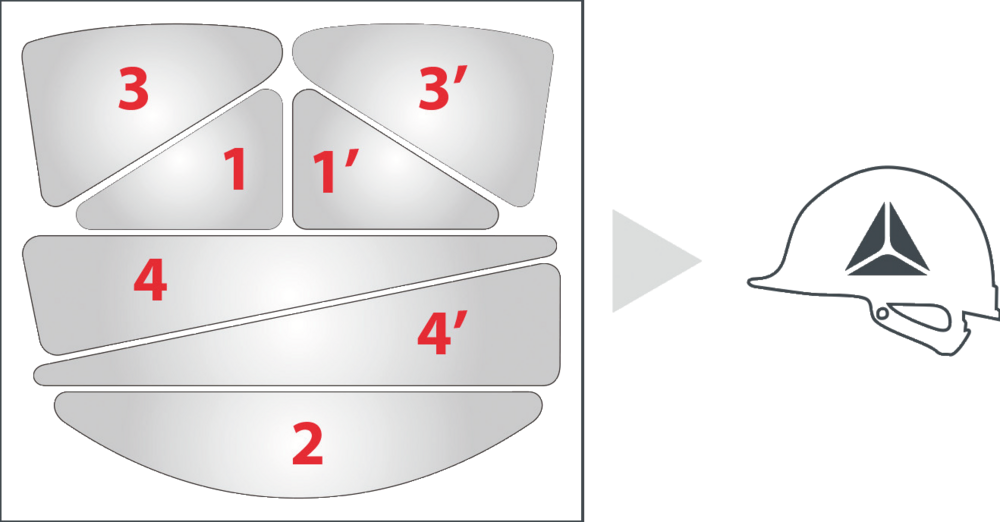 HESTICKER Kit Bande réfléchissante Autocollants pour casques Delta Plus