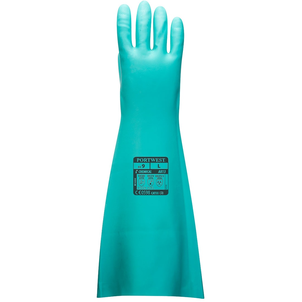 Portwest A813 - Gant Nitrile Extra-Long Vert chimique