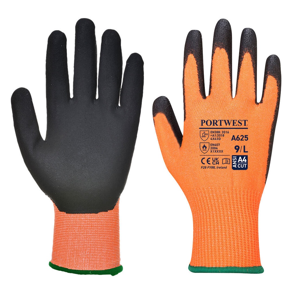 PORTWEST A625 - Gant PU Vis-Tex coupure D Orange/Noir