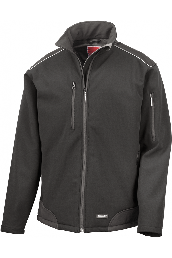 Result Veste de travail softshell Ripstop avec Cordura r124x (S, Noir)