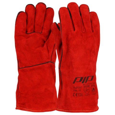 PIP - GANT EN CROÛTE DE CUIR DE BOVIN ROUGE POUR SOUDEURS  73-F057