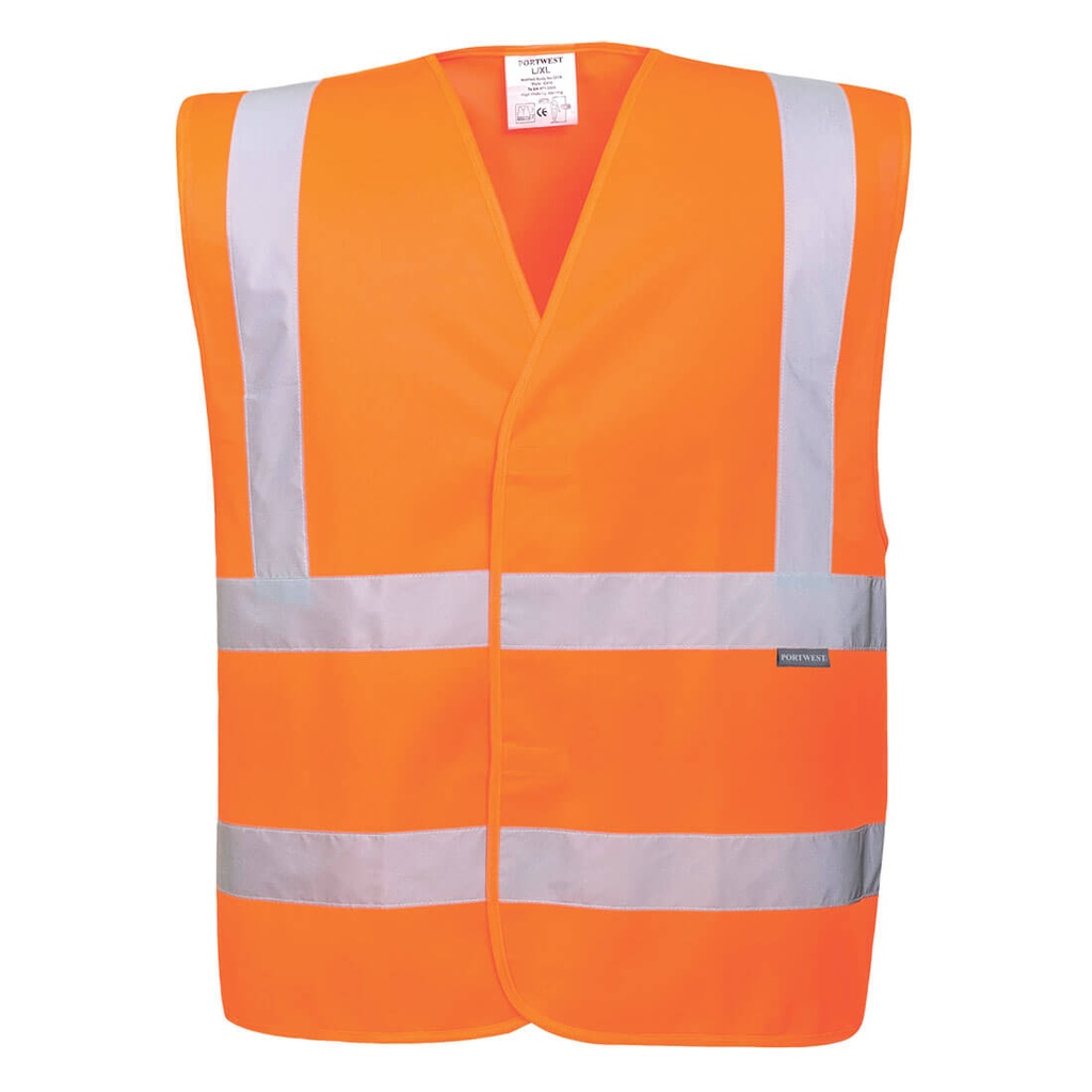 PORTWEST EC76 - Vest Eco Haute Visibilité (pack de 10) Orange/ Jaune