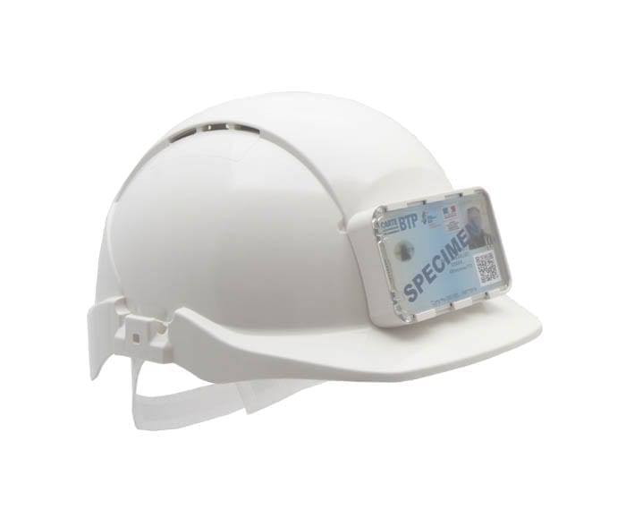 casque chantier concept centurion porte badge non ventilé blanc