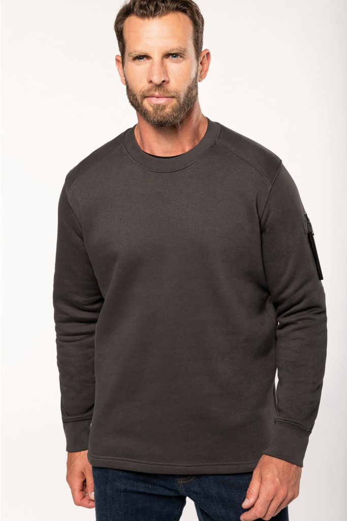 WK4001 - Sweat-shirt manches montées homme (S, Noir)