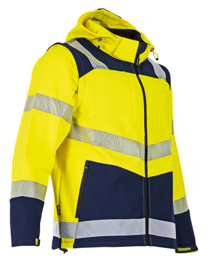 LMA 2227 Viseur softshell HV jaune bicolore manches amovibles